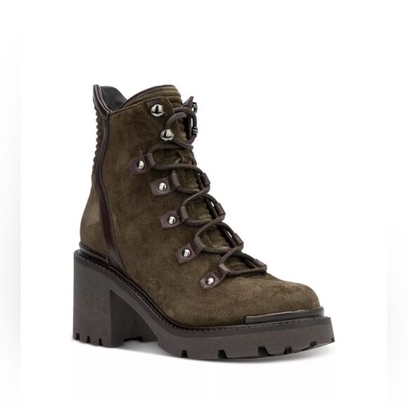 Aquatalia Shoes - Aquatalia Women Dark Green Suede Leather Boots Shoes Size US 9